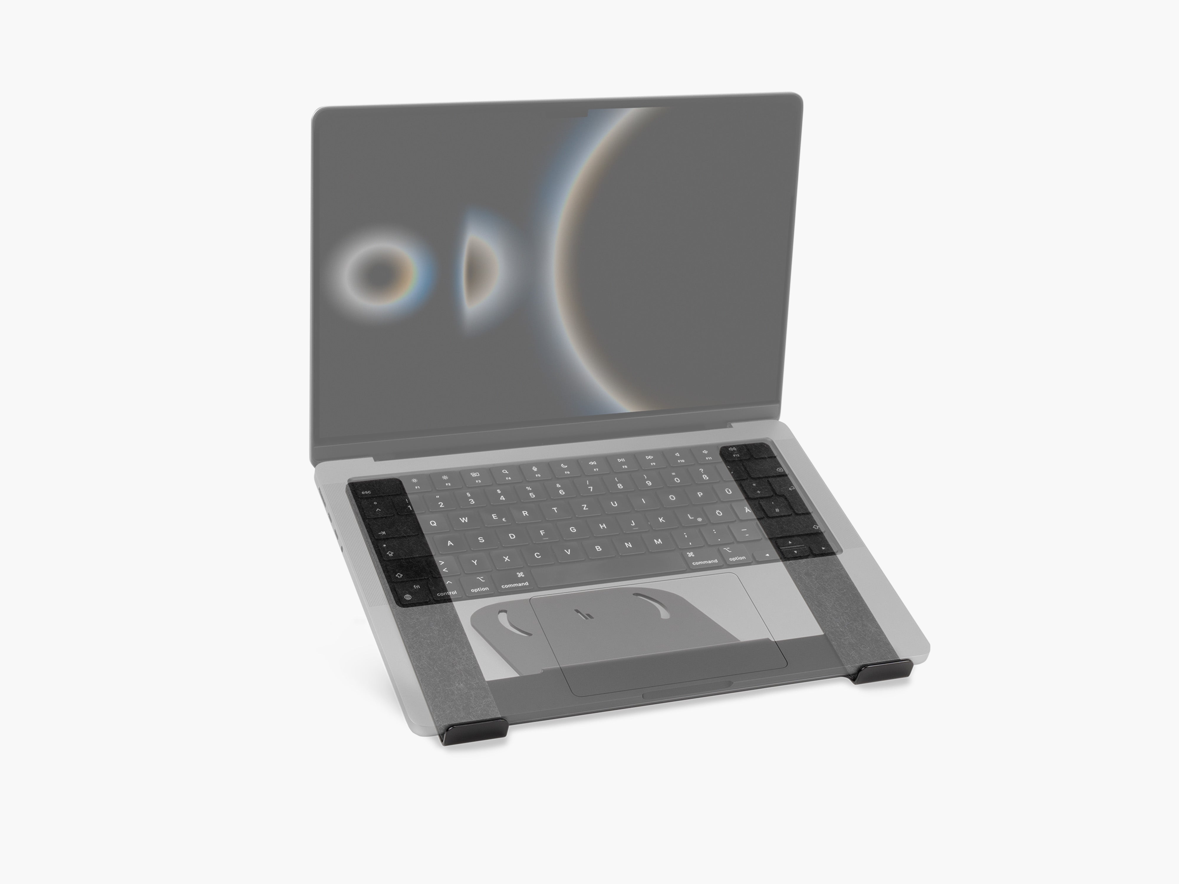balolo, Laptop-Riser, platzsparende Laptop-Halterung, elegante Laptop-Erhöhung, Laptophalter für Setup Cockpit, Laptop riser, space-saving laptop holder, notebook riser, desk organization