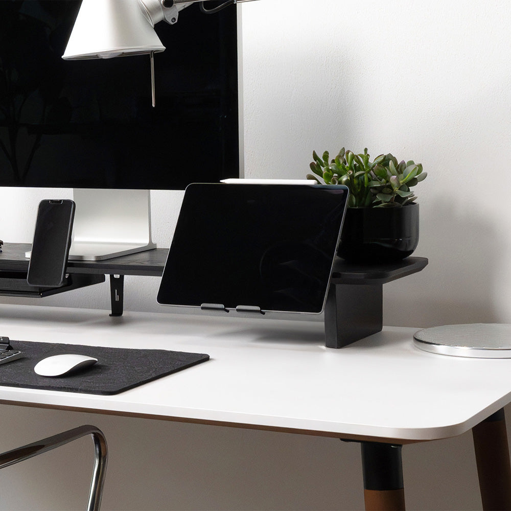 BALOLO, Setup Cockpit, Monitor Stand, Monitor Riser, Desk Shelf, modular desk shelf, desk organization, desk setup, desk organizer, desk accessories, ergonomic workspace, organized workspace, work from home setup, office, dual monitor setup