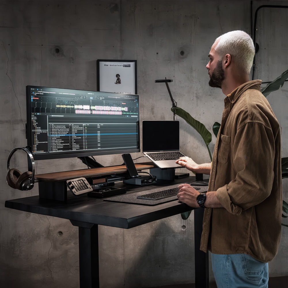 BALOLO, Setup Cockpit, Monitor Stand, Monitor Riser, Desk Shelf, modular desk shelf, desk organization, desk setup, desk organizer, desk accessories, ergonomic workspace, organized workspace, work from home setup, office, dual monitor setup