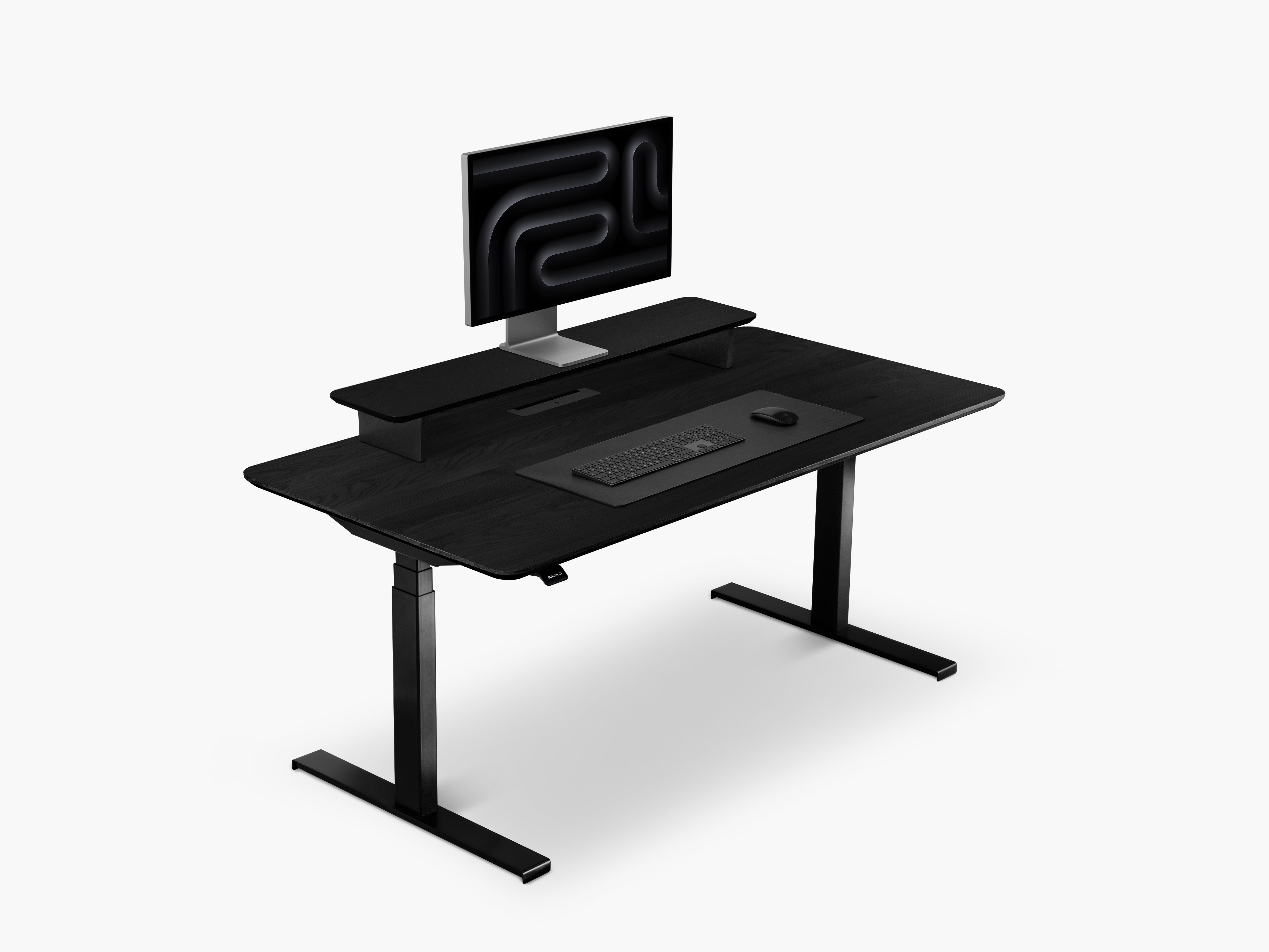 BALOLO, Desk Cockpit, Standing Desk, Stehschreibtisch, Schreibtisch, Organisierter Arbeitsplatz, Höhenverstellbarer Schreibtisch, height-Adjustable Desk, Sit and standing desk, Modularer Schreibtisch, Kabelmanagement, Cable Management 
#Material_All Black