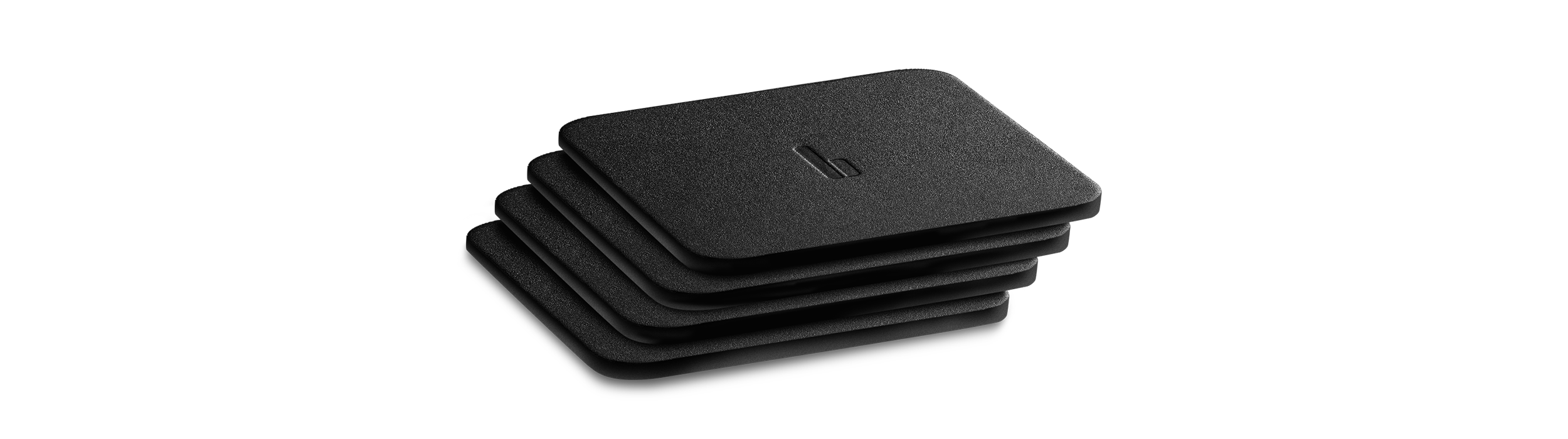 BALOLO Desk Coaster Leder im vierer Set freigestellt auf transparentem Hintergrund.
