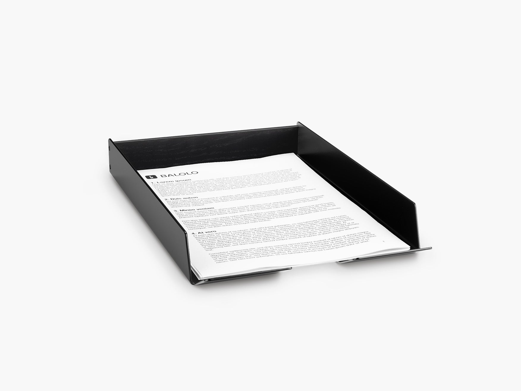 BALOLO, Papierablage, Eichenholz, Dokumentenablage, Ablage Papier, Ablage, Schreibtischorganisattion, Desk setup, paper tray, document tray, desk organizer, desk tray, stackable paper tray, paper tray wood, oak wood, all black #material_All Black