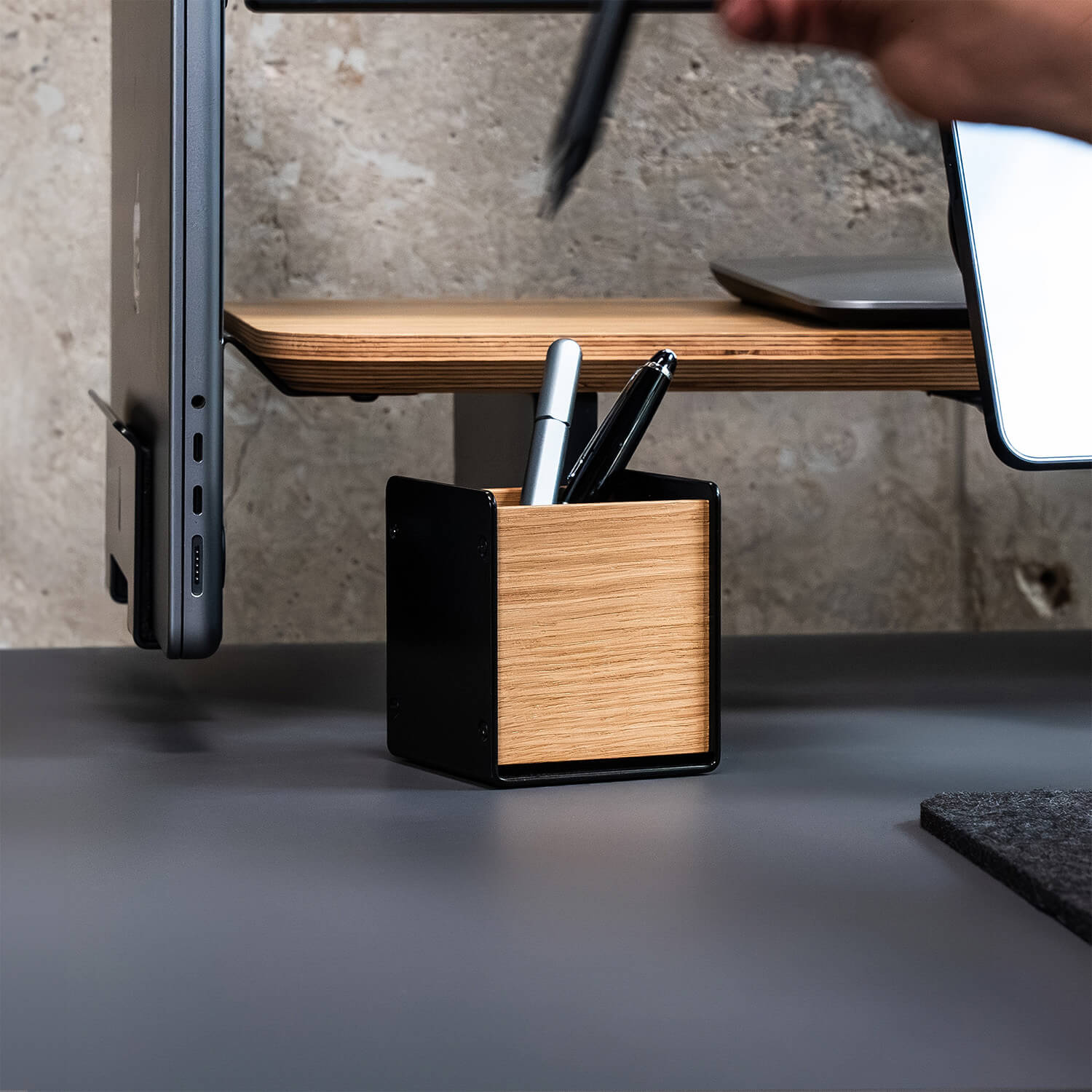 BALOLO, Pen Holder, Pen Box, Pen Tray, Catch All Tray, desk organizer, organized desk, organized workspace, desk accessories, workspace organization, ergonomic workspace, desk setup, monitor stand, monitor riser, desk shelf, modular desk shelf, work from home setup, office, office organization